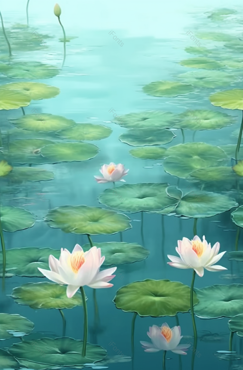 夏日雨天荷花绽放绿色拍摄背景,插画/手绘图,插画/手绘图库,插画/手绘图下载,插画/手绘